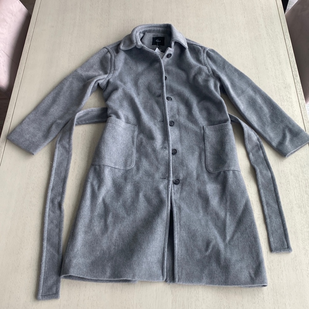 NWT Rails Nadine Wool-Blend Trench Coat Grey Size small